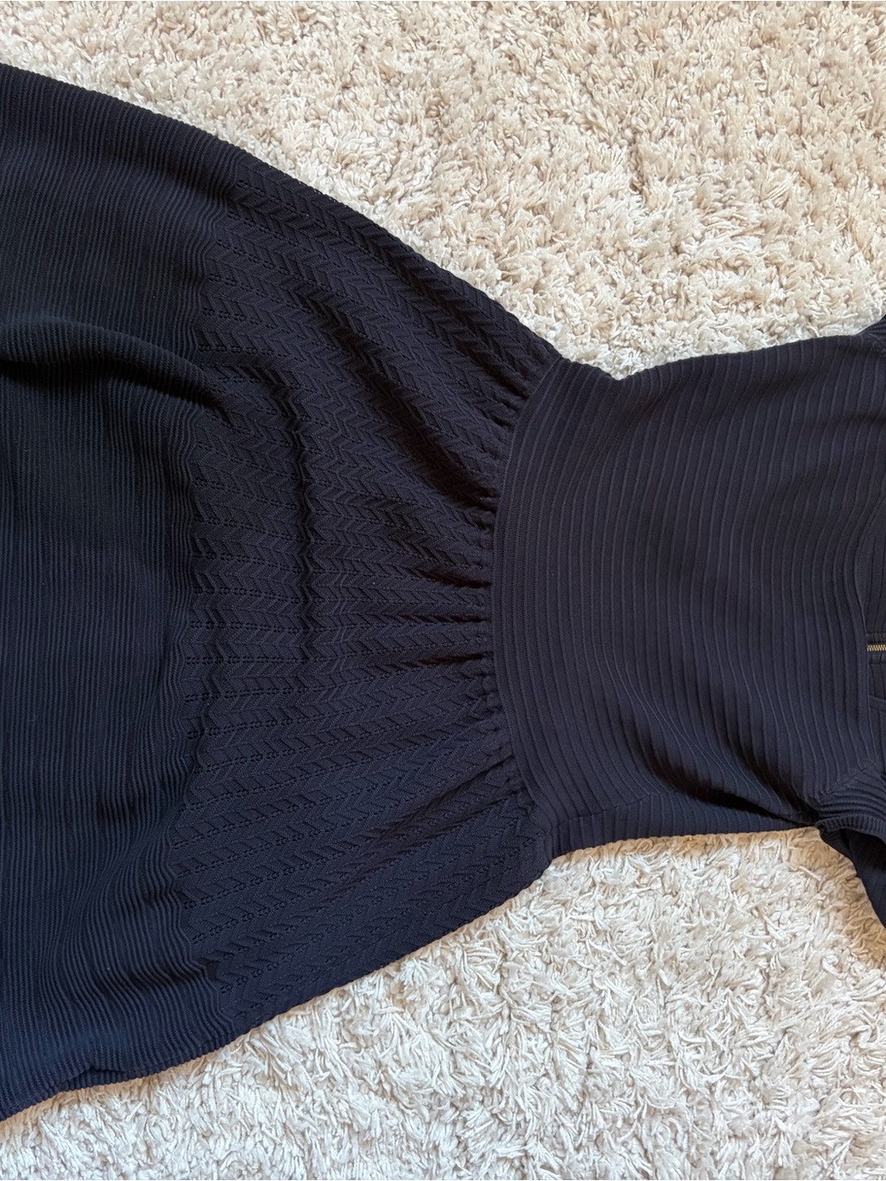 Sandro Black Textured Midi Dress